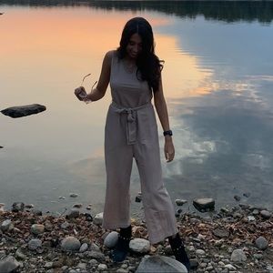 Zara Neutral color jump suit